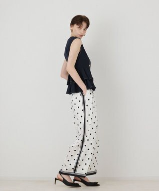 GRACE CONTINENTAL ドットツイルパンツ キナリ