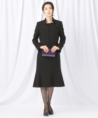 自由区 FORMAL 【襟華やか】エレガント ジャケット＋ワンピース ブラック系