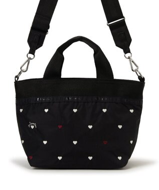 LeSportsac SMALL BUCKET TOTE/レッド/ホワイトハートEMB レッド/ホワイトハートEMB