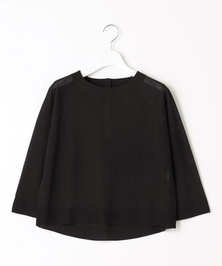 自由区 【セットアップ対応・洗える】ヴィスコースシアー ニット ネイビー系