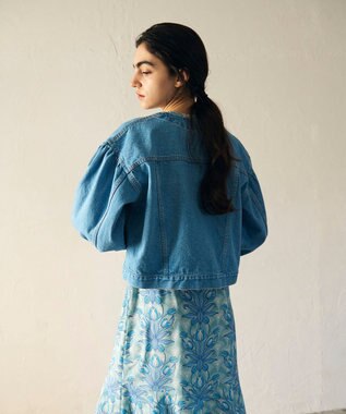GRACE CONTINENTAL ノーカラーデニムジャケット インディゴ