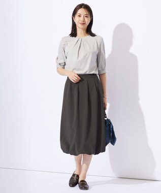 J.PRESS LADIES L 【洗える・撥水・接触冷感】アウトフィッター バルーン スカート グレー系