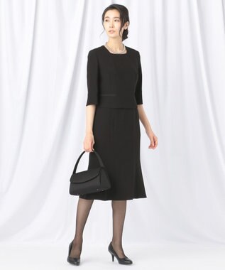 自由区 FORMAL 【襟華やか】エレガント ジャケット＋ワンピース ブラック系