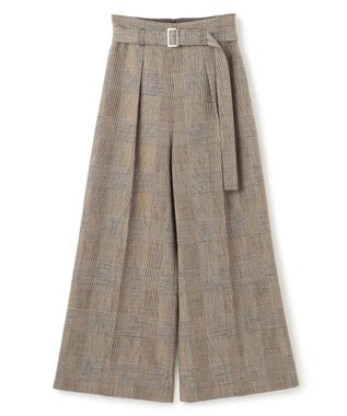 uncrave グレンチェック ワイドパンツ ブラウンチェック