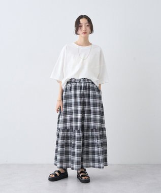 earth music&ecology ドルマンバックプリントＴｅｅ Off White