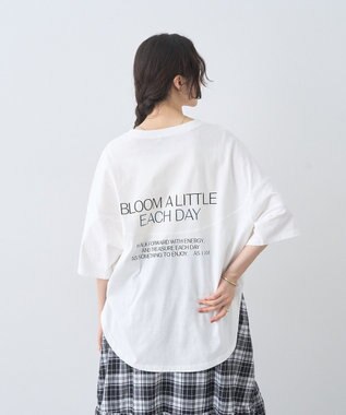 earth music&ecology ドルマンバックプリントＴｅｅ Off White