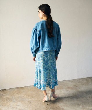 GRACE CONTINENTAL ノーカラーデニムジャケット インディゴ