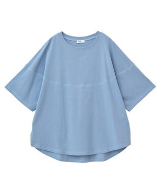 earth music&ecology ドルマンバックプリントＴｅｅ Blue