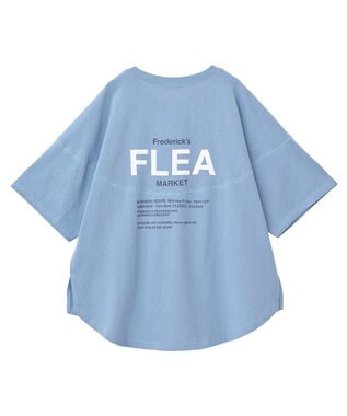 earth music&ecology ドルマンバックプリントＴｅｅ Blue