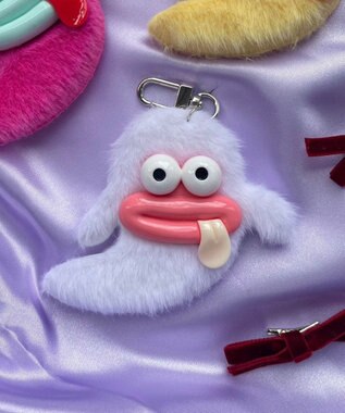 WEGO ミニぺろりんモンスターぬいぐるみキーホルダー ホワイト