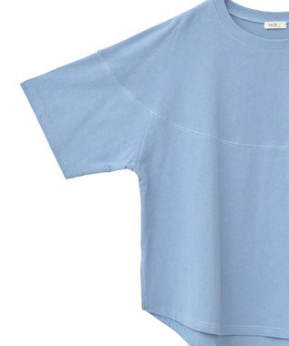 earth music&ecology ドルマンバックプリントＴｅｅ Blue