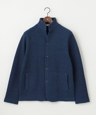 JOSEPH ABBOUD 【軽くて洗える】ストローヤーンニット カーディガン ネイビー系