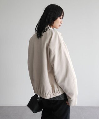 Green Parks ステンカラースウェード調ブルゾン Ecru