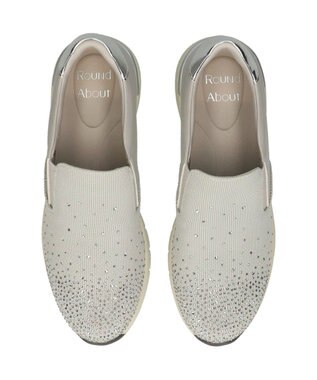 Bridget Birkin 【Round About】ラインストーンアクセントスリッポンスニーカー ライトグレー