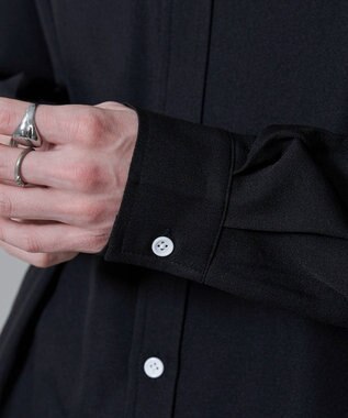 WEGO アムンゼンワンポイントBIGシャツ（LS） ブラック