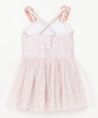 ANY KIDS 花柄チュールワンピース水着 ピンク系