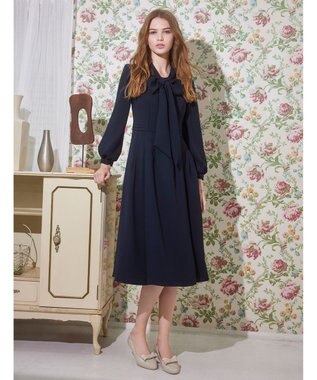 TOCCA 【洗える・消臭】PROMISE RIBBON ROSETTE ドレス ネイビー系