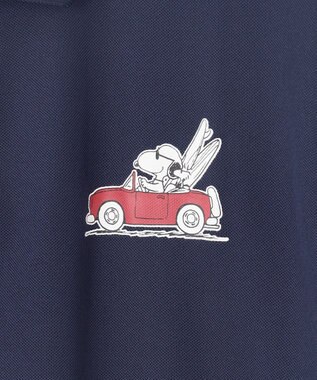 23区GOLF 【PEANUTS】【MEN】スヌーピーコラボ 半袖ポロシャツ ネイビー系