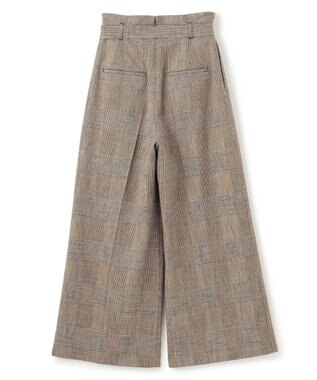 uncrave グレンチェック ワイドパンツ ブラウンチェック