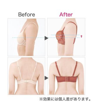 BRADELIS New York 【BRADELIS New York / 育乳ブラ・STEP2 寄せる】ローズステップ2ブラ23A1  脇高設計でスッキリ補正するブラ テラコッタ