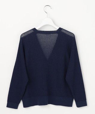 自由区 S ファインリネンナイロン カーディガン ネイビー