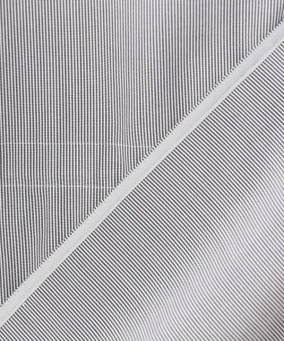 ICB 【洗える】 クリーンブロード バンドカラーシャツ ブラックストライプ系