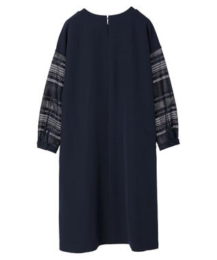 Green Parks 洗える袖レースワンピース Navy