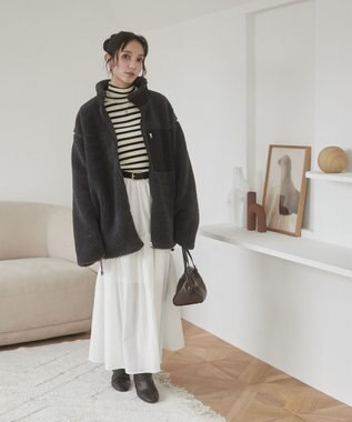 WEGO 【ユニセックス着用ITEM/SMLサイズ展開】ボアブルゾン ダークグレー