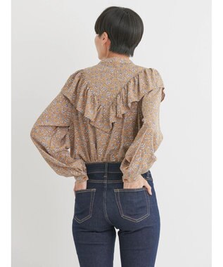 AMERICAN HOLIC アソートプリントフリルブラウス Camel