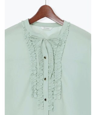 Te chichi フロントフリルキーネックブラウス ミント
