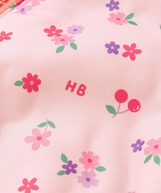 MIKI HOUSE HOT BISCUITS 【80-120cm】 裏ボアフリース リバーシブル総柄ジャンパー ピンク