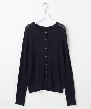 ANY SIS L ケーブルニット カーディガン ネイビー