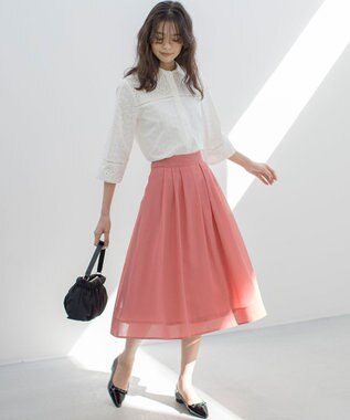 組曲 S エンブロイダリーレース襟付 ブラウス アイボリー系