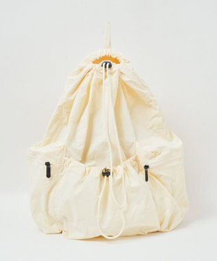 WEGO ドロストデザインリュック ホワイトアイボリー