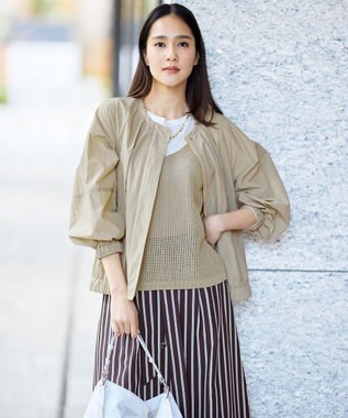 自由区 【カタログ掲載】ペーパーコットンメッシュ ベスト ベージュ