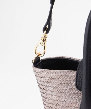 LA BAGAGERIE フラップ2WAYかごトートバッグ グレー