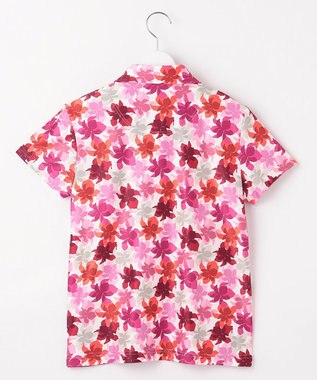 23区GOLF 【WOMEN】【UVカット】草花柄プリントポロシャツ ワイン系5