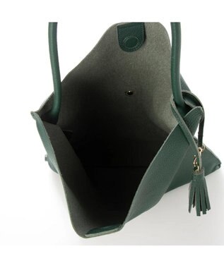 UNBILLION perche / カウレザー裏無し1本手トート グリーン