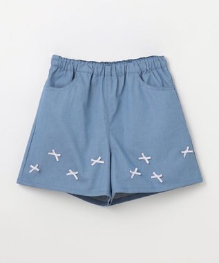 ANY KIDS ひんやりクール リボンショートパンツ デニム
