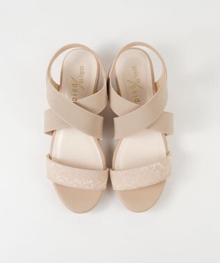 BONTRE 【pied du lapan/ピエドラパン】クロスベルトウエッジサンダル/50727ZI ゴールド