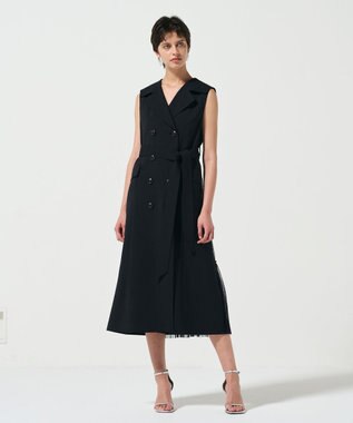 GRACE CONTINENTAL バックプリーツトレンチワンピース ブラック