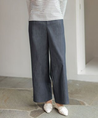 J.PRESS LADIES セルロースシャンブレー セミワイド パンツ