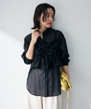 Green Parks 【WEB限定】ＳＥＴ２点フリルビスチェ＋シャツチュニックⅡ Black