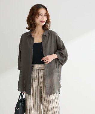 Green Parks ・ＥＬＥＮＣＡＲＥ　ＤＵＥシアーボリュームスリーブシャ Khaki