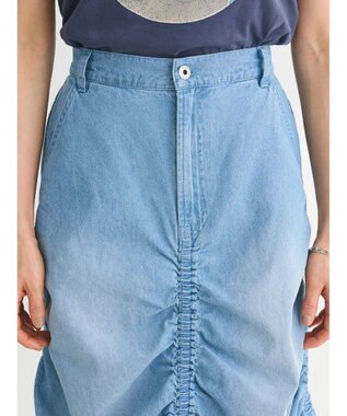 Green Parks ・ＳＵＧＡＲ　ＳＰＯＯＮ　シャーリングデニムスカート Light Indigo