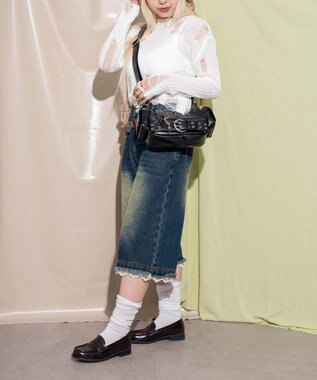 WEGO キラキラチャーム付きベルトショルダー ブラック