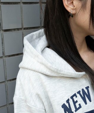 WEGO グラフィックショートZIPパーカー アッシュグレー