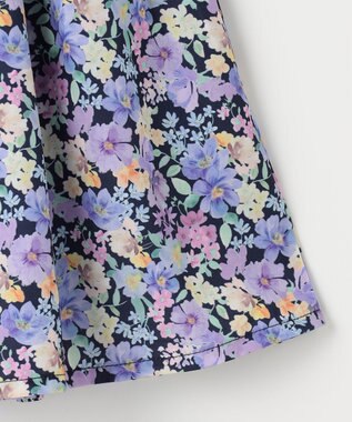 ANY KIDS オンオフショルダー ガーリー ワンピース ネイビー花柄