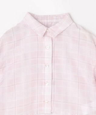 ANY KIDS シアーチェックシャツ ピンク