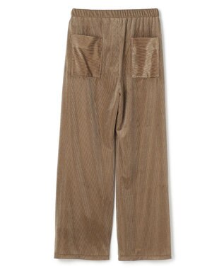 uncrave シアーベロアリブ ギャザーパンツ ブラウン